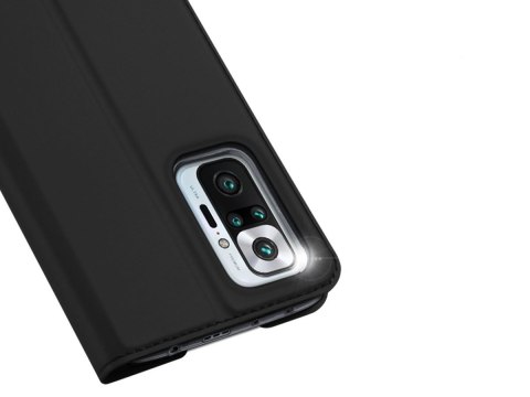 Etui ochronne z klapką Dux Ducis Skin skórzane do Xiaomi Redmi Note 10 Pro Czarne