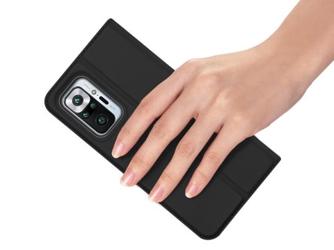 Etui ochronne z klapką Dux Ducis Skin skórzane do Xiaomi Redmi Note 10 Pro Czarne