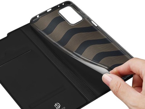 Etui ochronne z klapką Dux Ducis Skin skórzane do Xiaomi Redmi Note 10 Pro Czarne