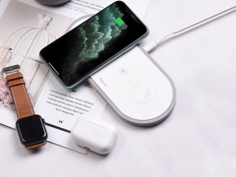 Ładowarka indukcyjna Qi 3w1 HOCO CW24 3IN1 do iPhone/AirPods/Watch White