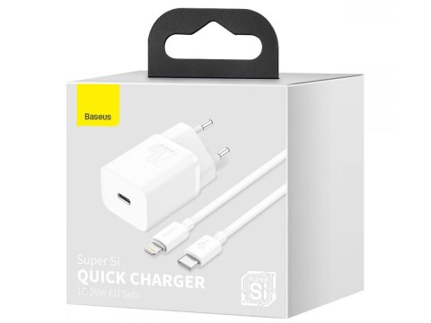 Ładowarka sieciowa Baseus Super Si USB-C kabel do iPhone 20W White