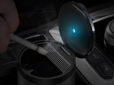 Popielniczka samochodowa Baseus Car Ashtray z diodą LED szara