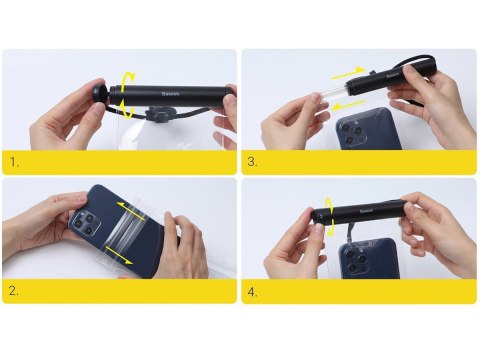 Uniwersalne etui wodoodporne wodoszczelne do telefonu 7.2 Baseus IPX8 czarne