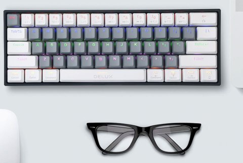 Bezprzewodowa klawiatura mechaniczna Delux KM33 RGB dual mode BT 5.0 3 kanałowa