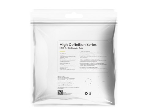 Kabel HDMI 2.0 Baseus, 4K 60Hz, 3D, HDR, 18Gbps, 1m Czarny