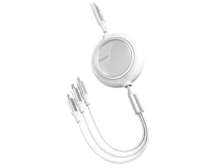 Kabel USB 3w1 Baseus Bright Mirror, micro USB / Lightning / USB-C Biały