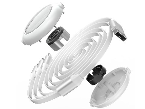 Kabel USB 3w1 Baseus Bright Mirror, micro USB / Lightning / USB-C Biały