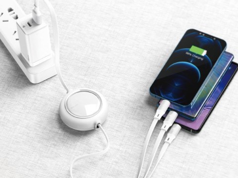 Kabel USB 3w1 Baseus Bright Mirror, micro USB / Lightning / USB-C Biały