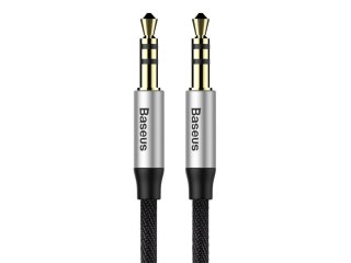 Kabel audio mini jack 3,5mm AUX Baseus Yiven 0,5m (czarno-srebrny)