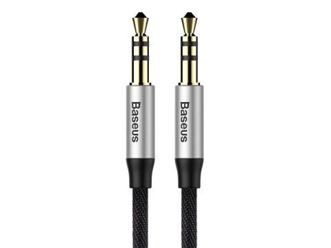 Kabel audio mini jack 3,5mm AUX Baseus Yiven 0,5m (czarno-srebrny)