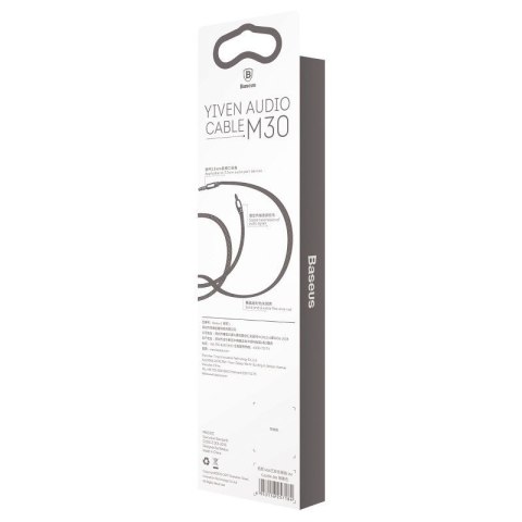 Kabel audio mini jack 3,5mm AUX Baseus Yiven 0,5m (czarno-srebrny)