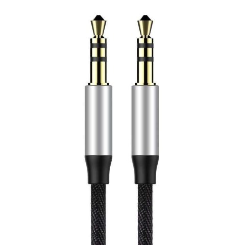 Kabel audio mini jack 3,5mm AUX Baseus Yiven 0,5m (czarno-srebrny)