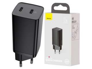 Ładowarka sieciowa szybka Baseus GaN2 Lite USB/ 2x USB-C QC 4.0 PD 65W Czarna