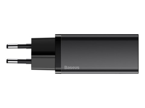 Ładowarka sieciowa szybka Baseus GaN2 Lite USB/ 2x USB-C QC 4.0 PD 65W Czarna