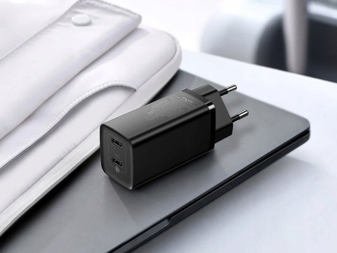 Ładowarka sieciowa szybka Baseus GaN2 Lite USB/ 2x USB-C QC 4.0 PD 65W Czarna