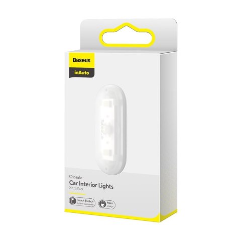 Lampka samochodowa Baseus Capsule do oświetlania wnętrza, 2 szt. (biała)