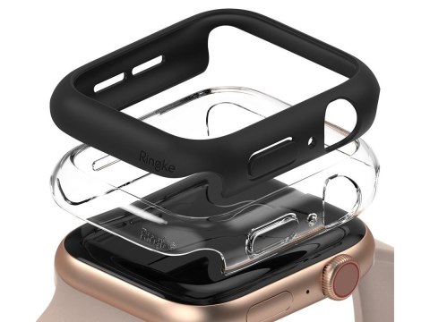 Nakładka x2 Ringke Slim do Apple Watch 4/5/6/SE 40mm Black + Clear