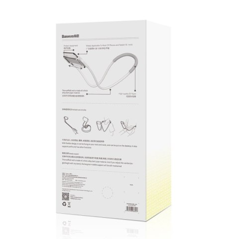 Uchwyt Baseus Neck-Mounted Lazy Bracket na szyję, do telefonów i tabletów 4-10" (biały)