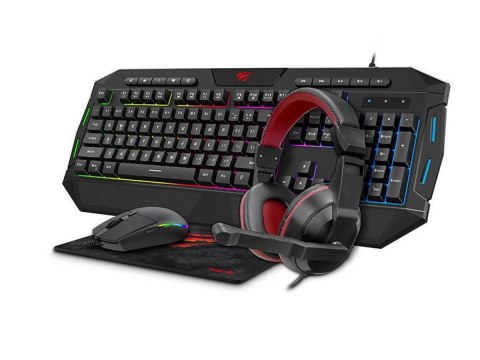Zestaw gamingowy 4w1 Havit GAMENOTE KB501CM Słuchawki + klawiatura + myszka + podkładka