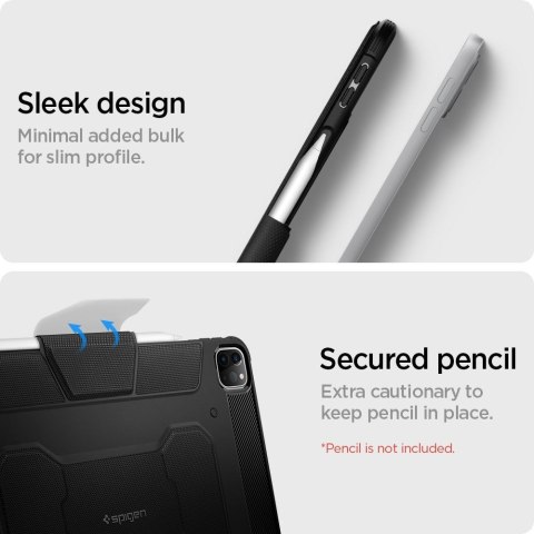 Etui Spigen Rugged Armor PRO Pencil do Apple iPad Pro 12.9 2020 / 2021 / 2022 / iPad Air 13 2024 Black
