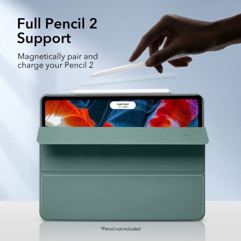 Etui obudowa magnetyczna Pencil ESR Rebound do iPad Pro 12.9 2020 / 2021 / 2022 / iPad Air 13 2024 Forest Green
