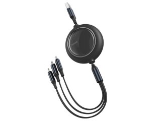 Kabel USB 3w1 Baseus Bright Mirror, micro USB / Lightning / USB-C Czarny
