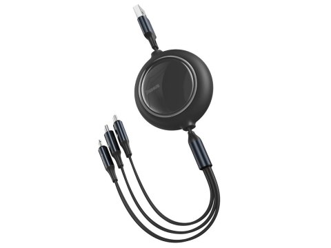 Kabel USB 3w1 Baseus Bright Mirror, micro USB / Lightning / USB-C Czarny