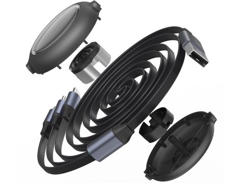 Kabel USB 3w1 Baseus Bright Mirror, micro USB / Lightning / USB-C Czarny