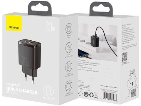 Ładowarka sieciowa Baseus USB PD QC 3.0 20W Black