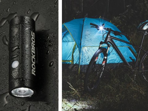 Lampka rowerowa światło wodoodporna RockBros R1-400 Czarna