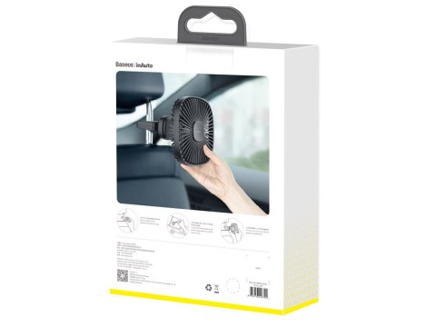 Wentylator samochodowy Baseus Natural Wind wiatrak na zagłówek magnetyczny Czarny