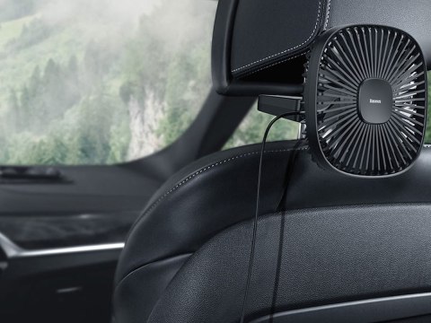 Wentylator samochodowy Baseus Natural Wind wiatrak na zagłówek magnetyczny Czarny