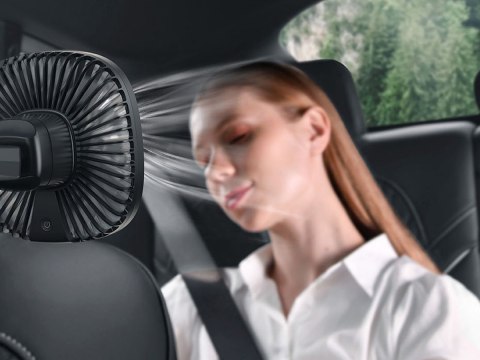 Wentylator samochodowy Baseus Natural Wind wiatrak na zagłówek magnetyczny Czarny