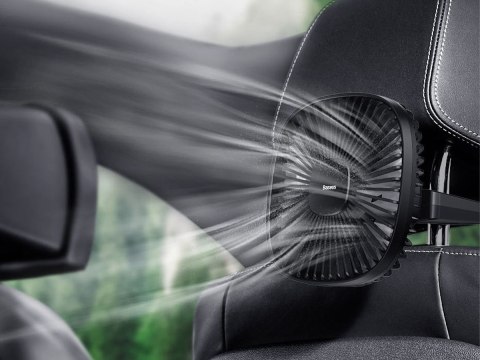Wentylator samochodowy Baseus Natural Wind wiatrak na zagłówek magnetyczny Czarny