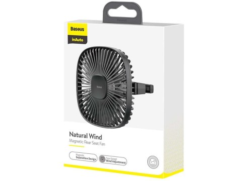 Wentylator samochodowy Baseus Natural Wind wiatrak na zagłówek magnetyczny Czarny