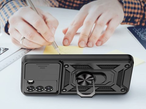 Etui Alogy Camshield Stand Ring z osłonką na aparat do Samsung Galaxy S21