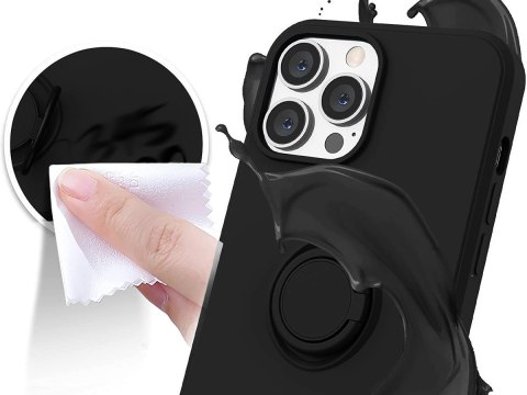 Etui silikonowe Ring Ultra Slim Alogy do Apple iPhone 13 Pro Czarne