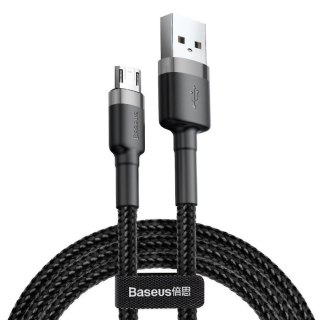 Kabel 50cm Baseus Cafule USB do micro USB QC 3.0 2.4A Szaro-czarny