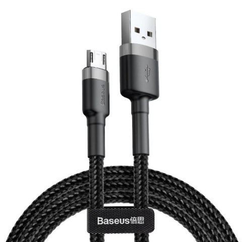 Kabel 50cm Baseus Cafule USB do micro USB QC 3.0 2.4A Szaro-czarny