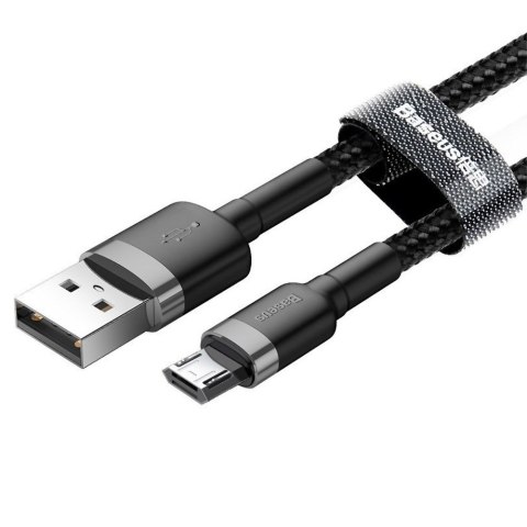 Kabel 50cm Baseus Cafule USB do micro USB QC 3.0 2.4A Szaro-czarny