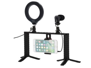 Puluz Platforma Vlog z lampą LED i mikrofonem do Smartfonów