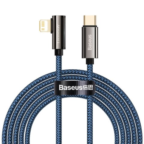 Kabel 1m Baseus Legend Series USB-C do Lightning kątowy, PD, 20W (niebieski)