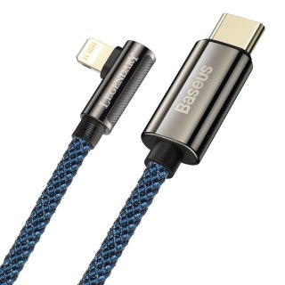 Kabel 1m Baseus Legend Series USB-C do Lightning kątowy, PD, 20W (niebieski)