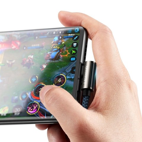 Kabel USB-C do USB-C kątowy Baseus Legend Series, PD, 100W, 2m (niebieski)