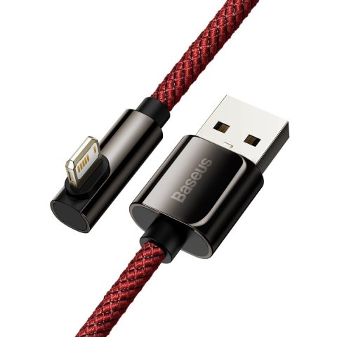 Kabel USB do Lightning kątowy Baseus Legend Series, 2.4A, 2m (czerwony)