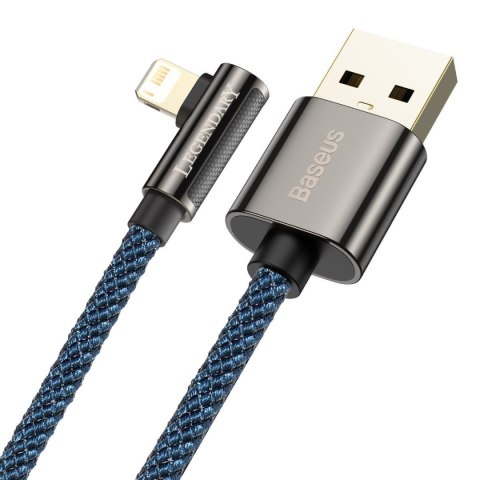 Kabel USB do Lightning kątowy Baseus Legend Series, 2.4A, 2m (niebieski)