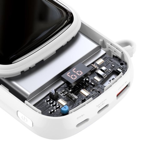 Powerbank Baseus Qpow 20000mAh, IP, USB, USB-C, 20W z kablem Lightning (biały)