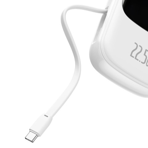 Powerbank Baseus Qpow 20000mAh, IP, USB, USB-C, 22.5W z kablem USB-C (biały)
