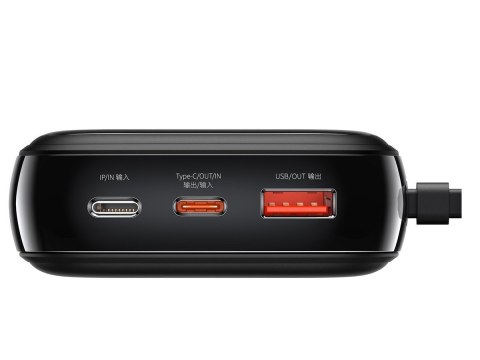 Powerbank Baseus Qpow z kablem USB-C 20000mAh 22.5W USB USB-C IP Czarny