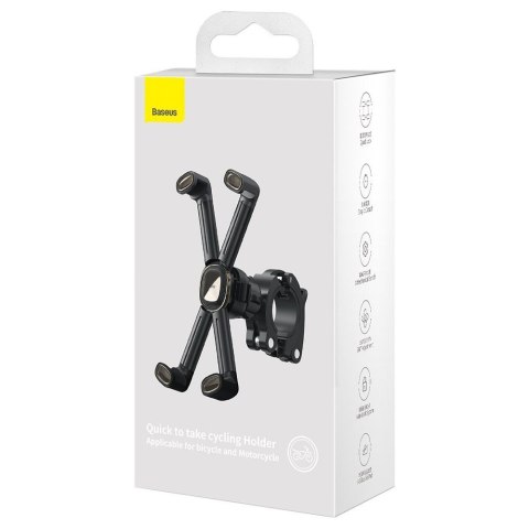 Uchwyt rowerowy na kierownicę Baseus Quick do telefonu smartfona na skuter motor czarny